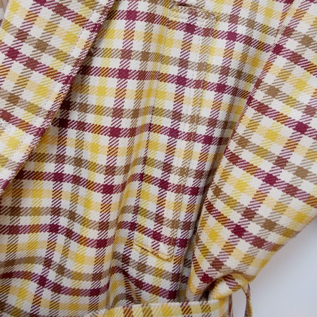 Manteau prince de galles beige et jaune