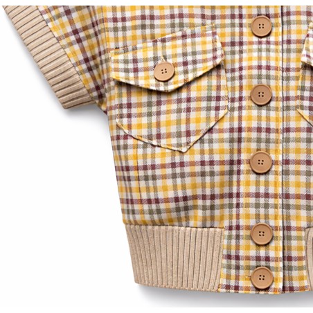 Blouson carreaux jaune