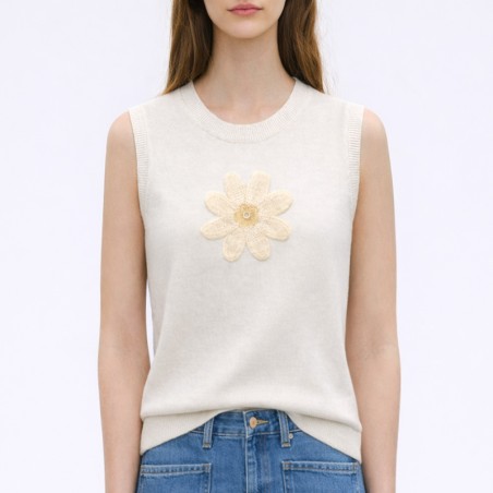 Débardeur blanc avec fleurs