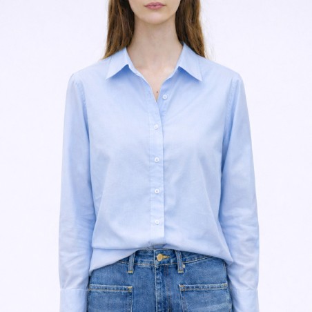 Chemise coton bleu ciel