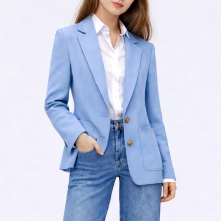 Blazer uni bleu ciel