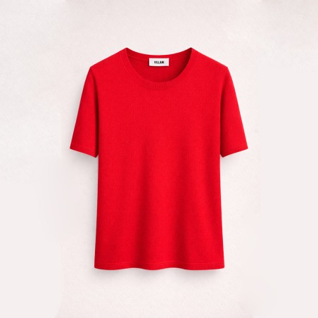 Pull manches courtes rouge