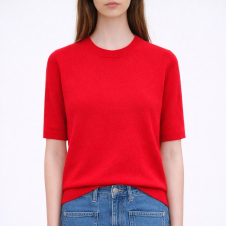 Pull manches courtes rouge