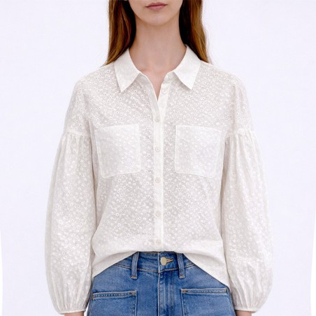 Chemisier broderie anglaise blanche