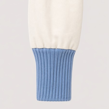 Blouson blanc cassé avec bord côte ciel