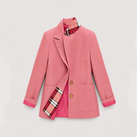 Blazer chevron rouge poudré