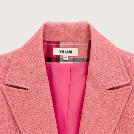 Blazer chevron rouge poudré