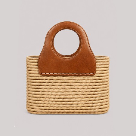Sac raphia et cuir