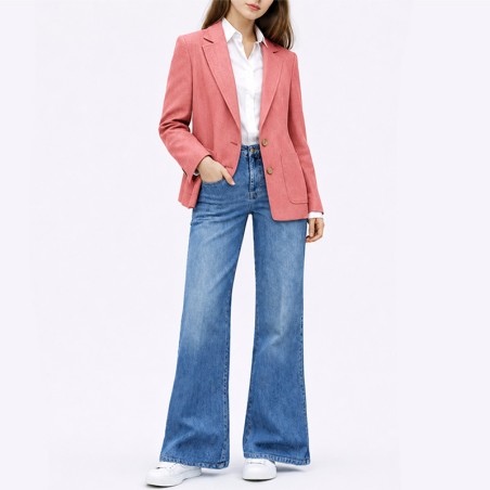 Blazer chevron rouge poudré
