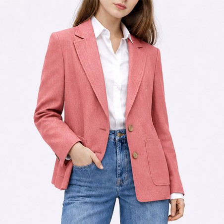 Blazer chevron rouge poudré