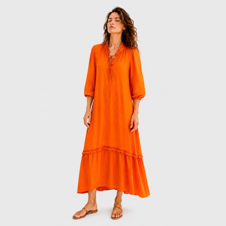 Robe fluide orange