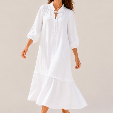 Robe en gaze de coton blanc