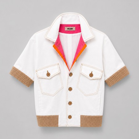 Blouson blanc et rose malabar