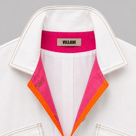 Blouson blanc et rose malabar
