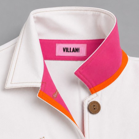 Blouson blanc et rose malabar