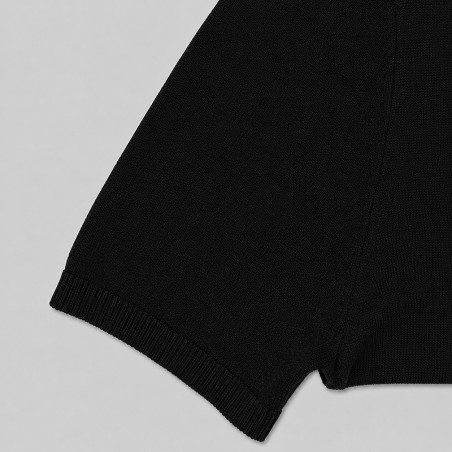 Pull col rond manches courtes noir