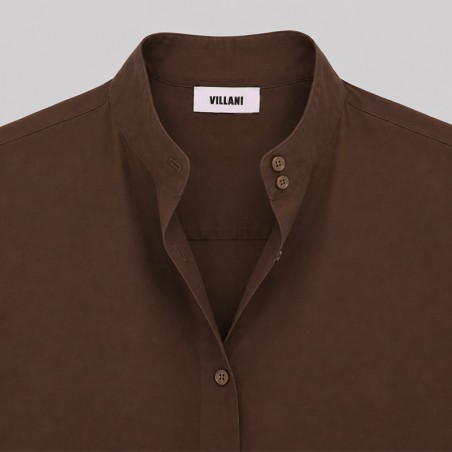 Chemise courte marron