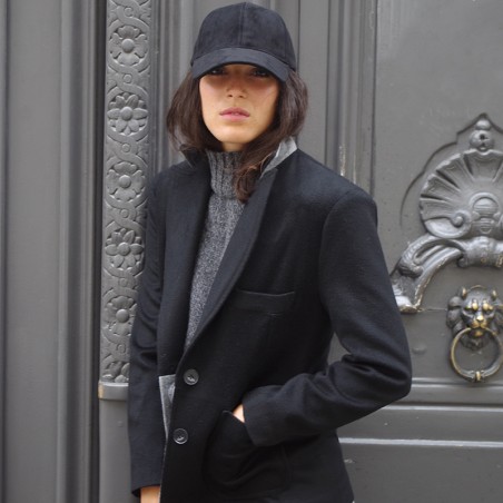 Blazer en baby camel noir