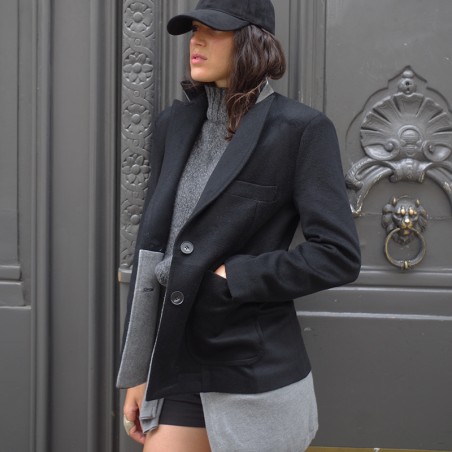 Blazer en baby camel noir