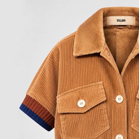 Blouson velours côtelé camel