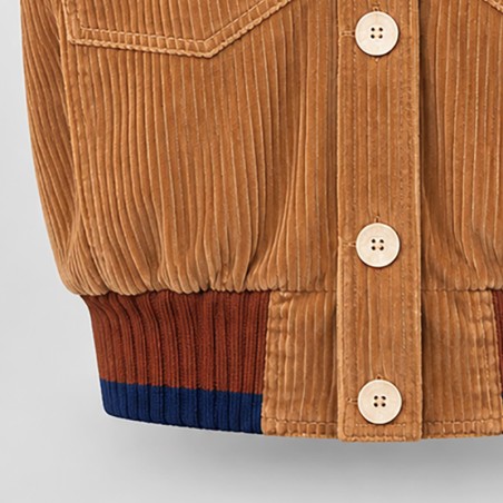 Blouson velours côtelé camel doublé fourrure