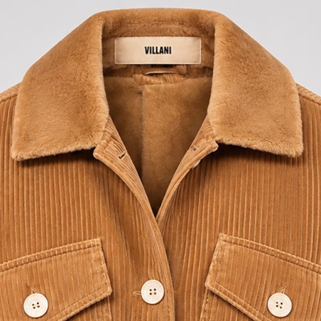 Blouson velours côtelé camel