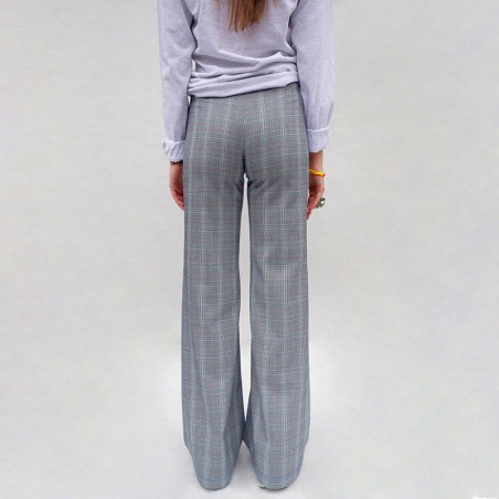Pantalon carreaux gris