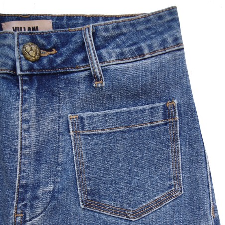 Jeans bleu avec poches sur le devant