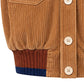 Camel corduroy jacket with faux fur lining