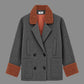 Caban en pure laine chevron gris