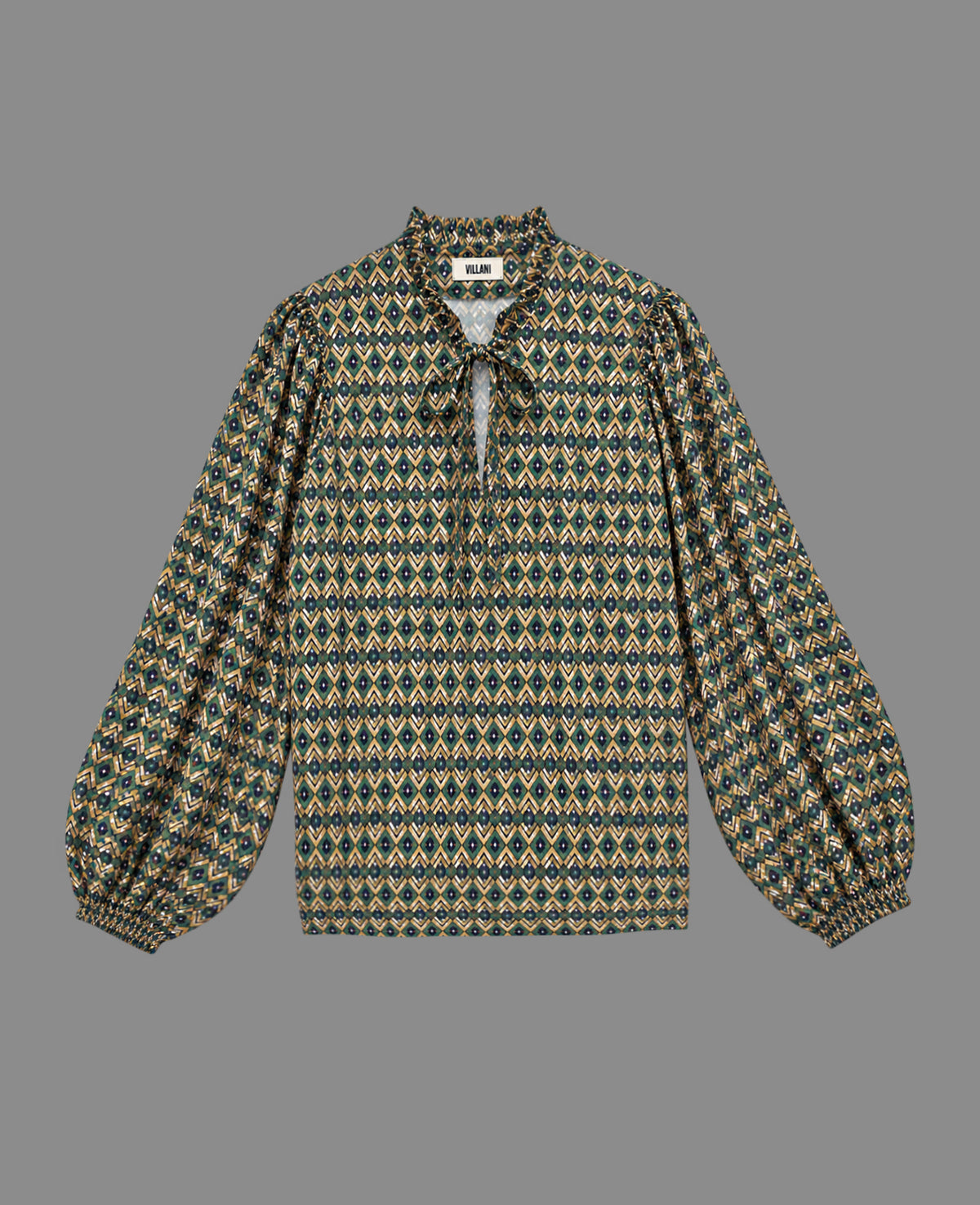 Printed puff-sleeve shirt