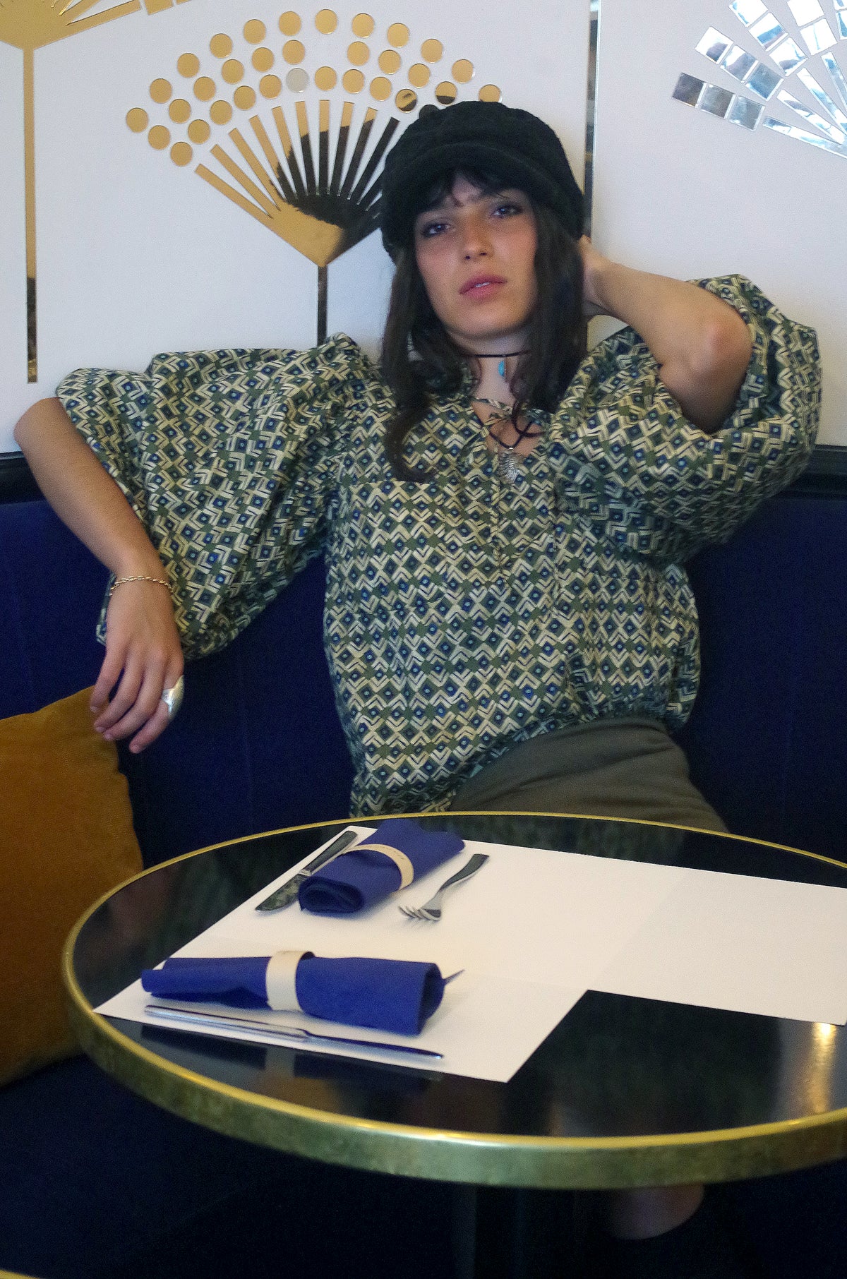 Camisa estampada de mangas abullonadas