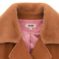 Camel beige corduroy double-breasted pea coat