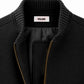 Black baby camel wool jacket with oversized shoulders