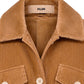 Camel corduroy jacket with faux fur lining