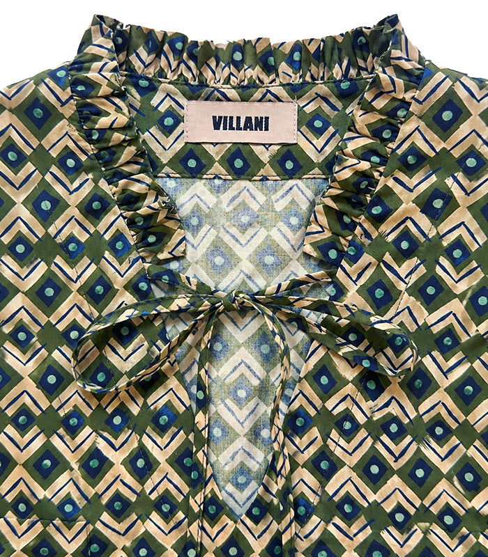 Camisa estampada de mangas abullonadas