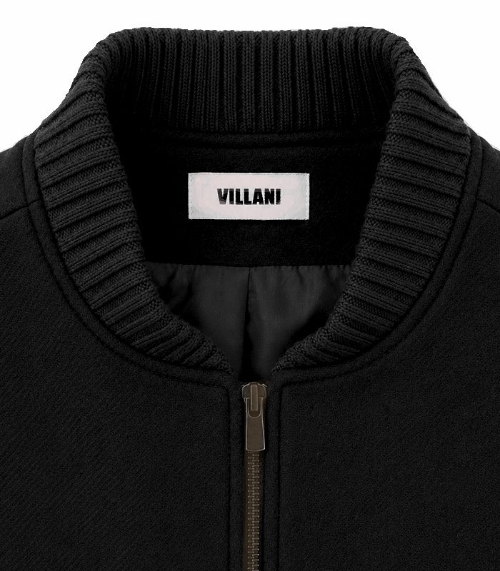 Black baby camel wool jacket with oversized shoulders
