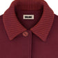 Pure wool balloon-sleeve coat in garnet