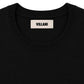 Black short-sleeved crew neck sweater