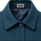 Petroleum blue wool balloon-sleeve jacket
