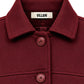 Veste blouson manches ballons en laine grenat