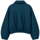 Petroleum blue wool balloon-sleeve jacket
