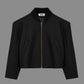 Black baby camel wool jacket with oversized shoulders