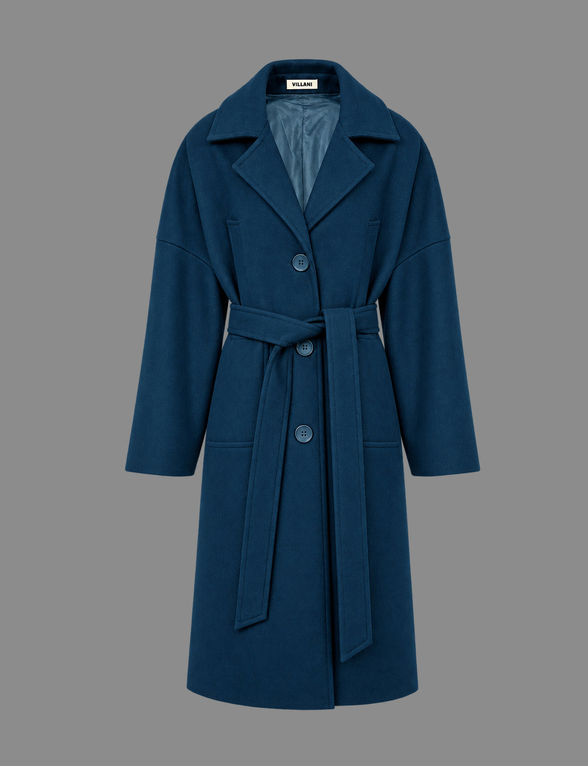 Petrol blue wool coat