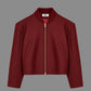 Oversized shoulder garnet pure wool jacket