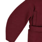 Pure wool balloon-sleeve coat in garnet