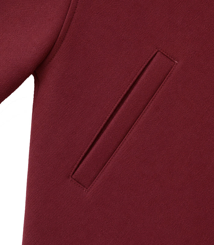 Oversized shoulder garnet pure wool jacket