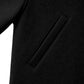 Black baby camel wool jacket with oversized shoulders