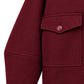 Veste blouson manches ballons en laine grenat